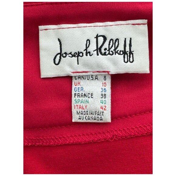 Joseph Ribkoff Red Jersey Knit Bandage Dress Bodycon Cocktail Women's Size 8 - Picture 3 of 8